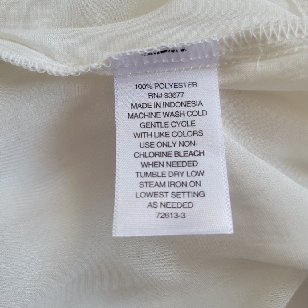 Worthington White Button Down Shirt with Boxy Fit and Mandarin Collar - Picture 9 of 11